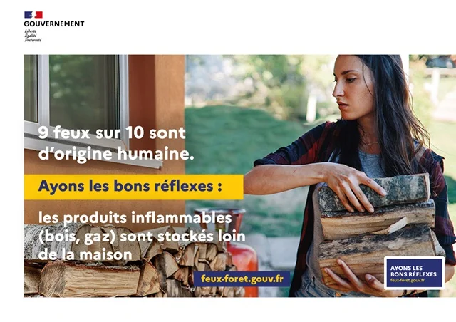 Les produits inflammables sont stockés loin de la maison